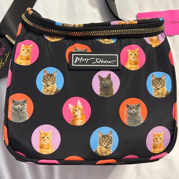 🐈‍⬛ NWT! BETSEY JOHNSON Whimsical Kitty Cat Lunch Tote - Picture 2 of 12